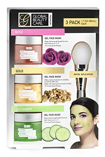 Global Beauty Care P Rose, Gold, Cucumber Gel Face Mask with Applicator