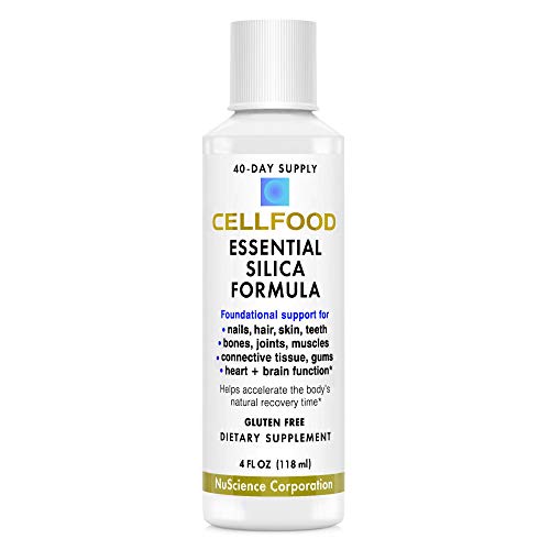 Cellfood Essential Silica Anti-Aging Formula, 4 fl oz - Supports Healthy Bones, Joints, Hair, Skin, Nails, Teeth & Gums - Easy t
