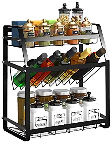 KYTD Spice Rack 3-Tier Kitchen Countertop standing Storage ...