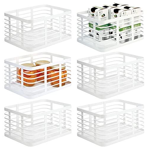 mDesign Modern Decor Metal Wire Food Organizer Storage Bin Basket for Kitchen Cabinets, Pantry, Bathroom, Laundry Room, Closets,