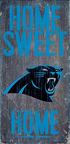 Fan Creations - Carolina Panthers Wood Sign - Home Sweet Home 6"x12"