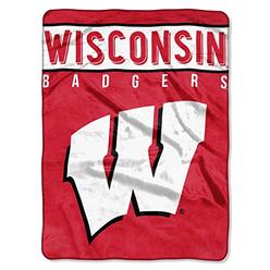 The Northwest Group The Northwest Company Wisconsin Badgers "Basic" Raschel Throw Blanket, 60" x 80" , Red