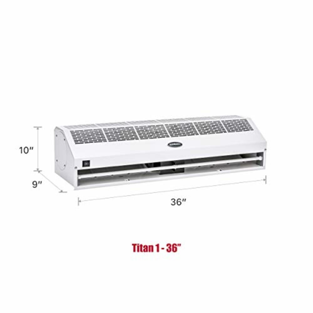 Durasteel Wall Mounted Air Curtain Fan - DuraSteel Aerial Titan-1 White 36 inch Air Door - Commercial Indoor Super Power Unit with Free He