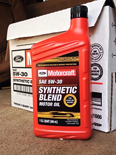 Motorcraft SAE 5w30 Synthetic Blend Motor Oil- 12 Quart Case