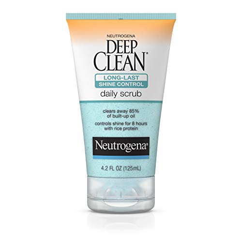 Neutrogena Deep Clean Long-Last Shine Control Daily Exfoliating Facial Scrub with Rice Protein to Combat Oil and Control Shine, 