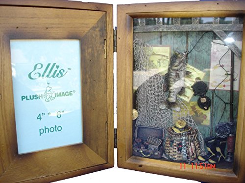 Ellis Collection Fishing Shadow Box Picture Photo Frame - Great Gift for Home Decor, Wall Decor Art, Or, Tabletop Decor