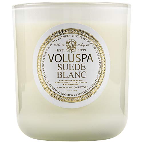 Voluspa Suede Blanc Classic Maison Candle, 100 Hour 12 oz
