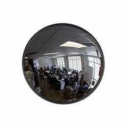 Vision Metalizers 12” Acrylic Convex Mirror, Round Indoor Security Mirror for the Garage Blind Spot, Store Safety, Warehouse Side View, and More,