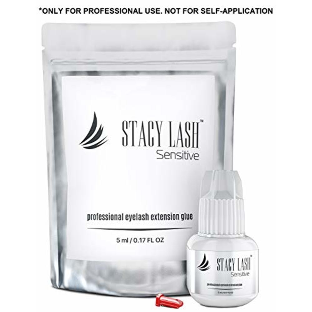 Stacy Lash Sensitive Eyelash Extension Glue Stacy Lash 0.17fl.oz/5ml /Low Fume/ 5 Sec Drying time/Retention -5 Weeks/Professional Use Only 