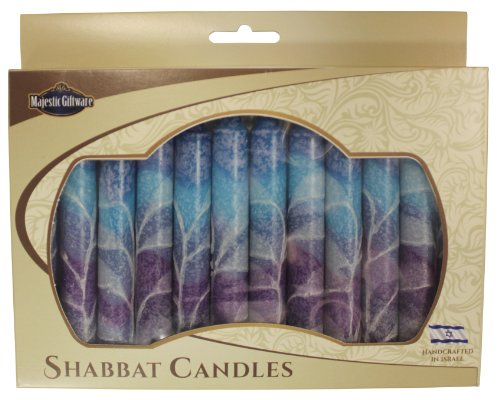Majestic Giftware 12-Pack Hand Crafted Safed Shabbat Candle, 5 Inch, Fantasy Blue (SC-SHSF-B)