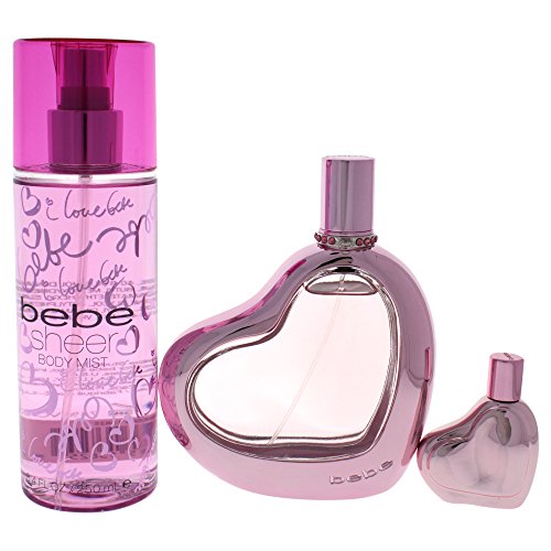 Bebe Sheer 3 Piece Eau De Parfum Spray Gift Set For Women Bebe Sheer 3 Piece Eau De Parfum Spray Gift Set For Women