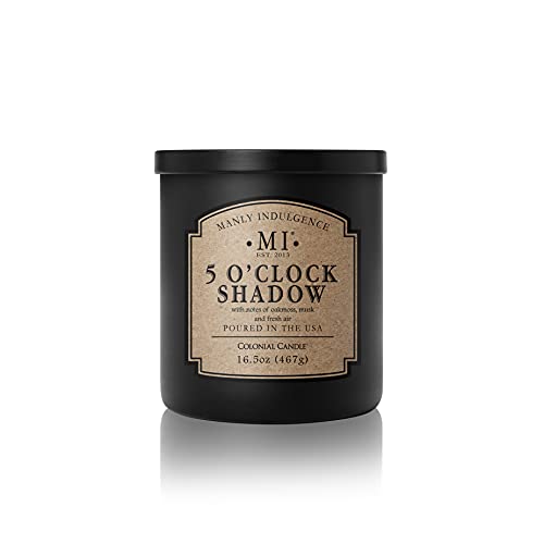 Manly Indulgence 5 O?Clock Shadow Jar Candle, 16.5oz, Black