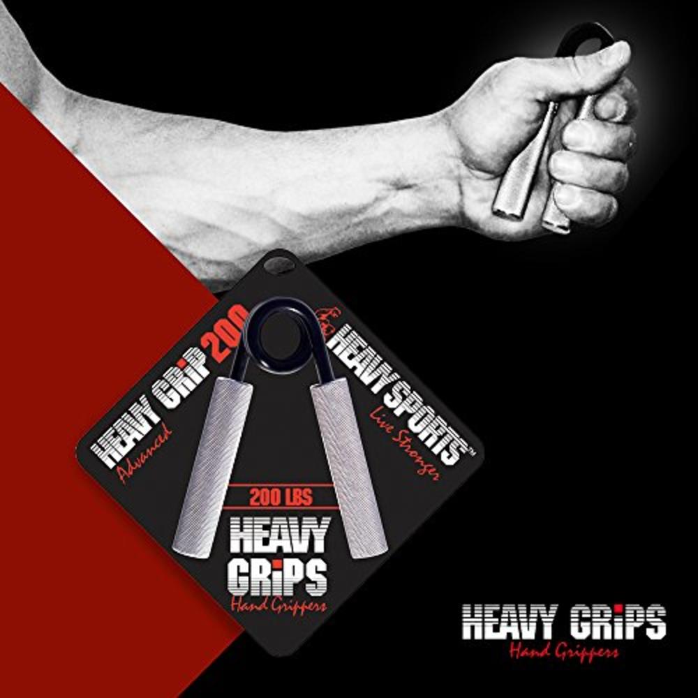 Heavy Sports Heavy Grips Hand Grippers - 100lb â€“ Effectively Train Your Hand Grip Strength w/Targeted Forearm, Wrist & Hand Exercises â€“ A