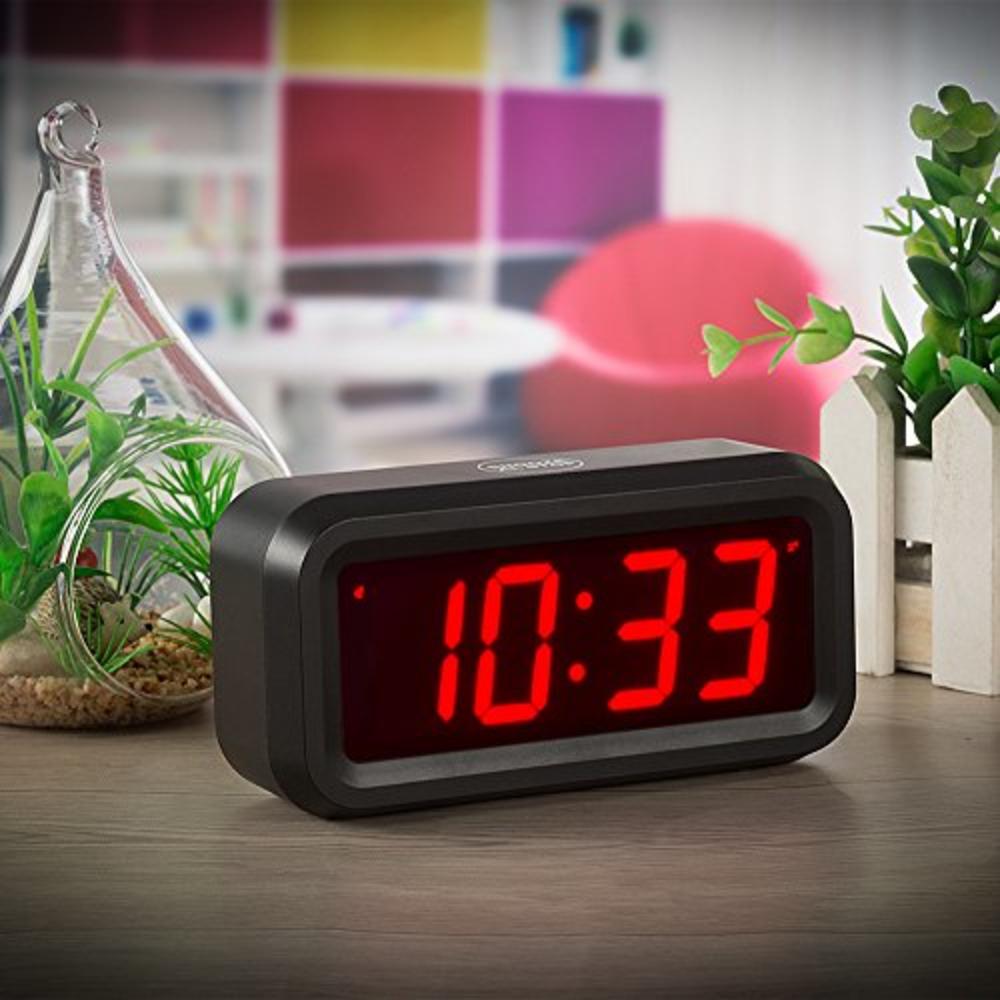 Timegyro Small Wall /Shelf /Desk Digital Clock Only Battery Operated with 1.2" Large Display. 4pcs Batteries Can Keep The Time D