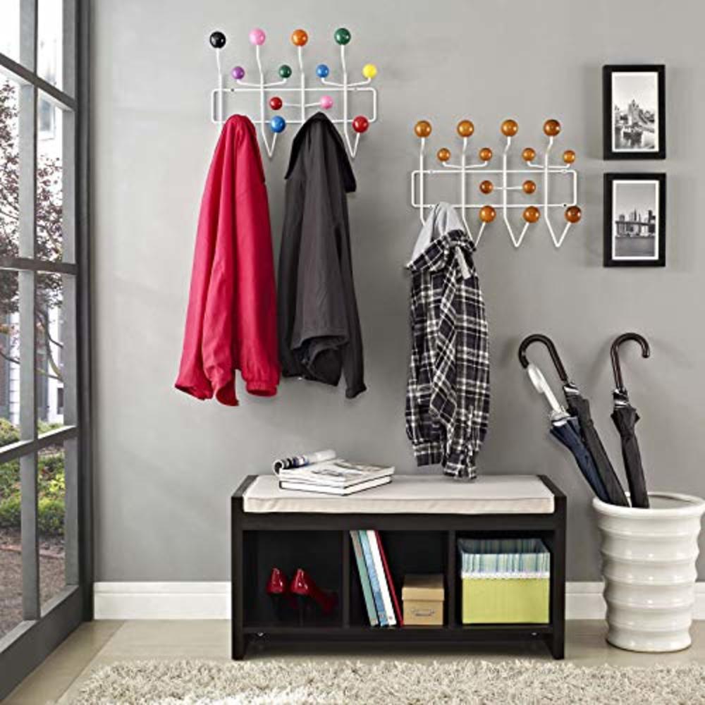 Modway Gumball Mid-Century Wall-Mounted Coat Rack in Caramel