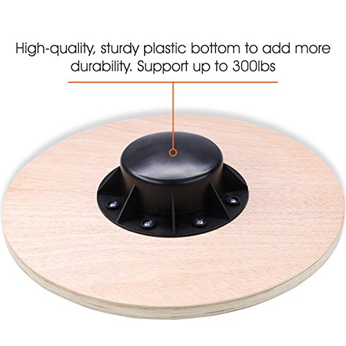 Yes4All Wooden Wobble Balance Board - Wobble Board for Physical Therapy, Balance Board for Standing Desk, Core Training, Exercis