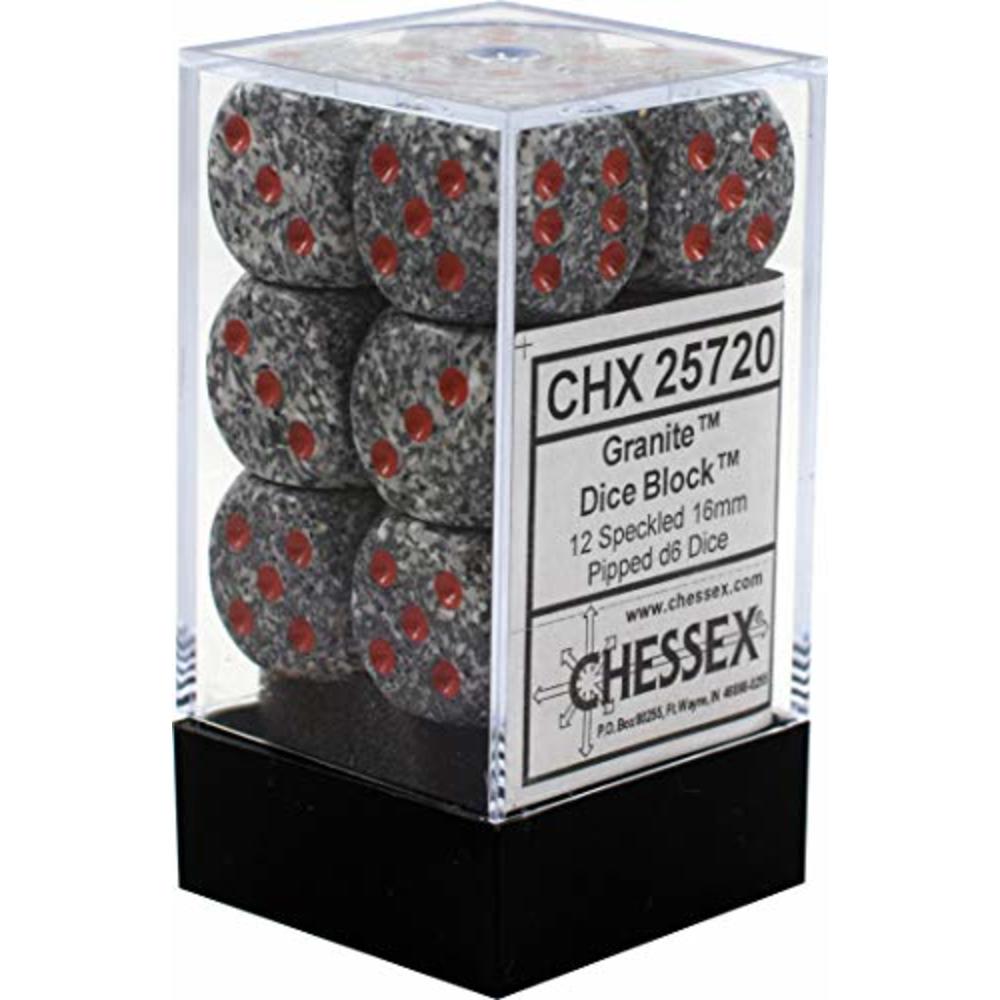 Chessex Granite Speckled D6 16mm 12 Piece Set