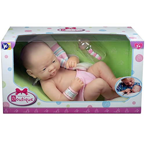 JC Toys La Newobrn Boutique - Realistic 14" Anatomically Correct Real Girl Asian Baby Doll All Vinyl First Day Designed by Berenguer Mad