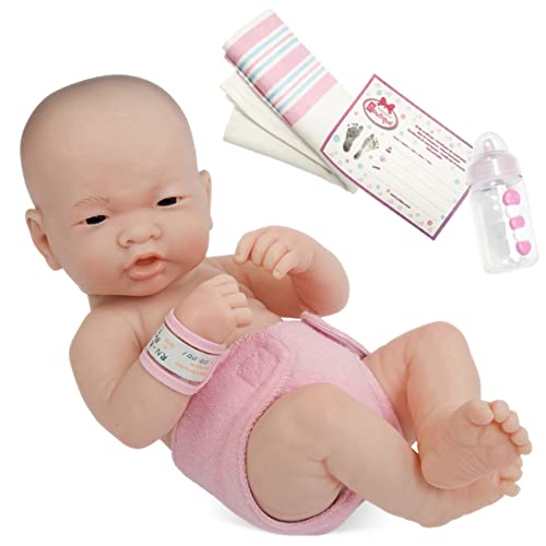 JC Toys La Newobrn Boutique - Realistic 14" Anatomically Correct Real Girl Asian Baby Doll All Vinyl First Day Designed by Berenguer Mad