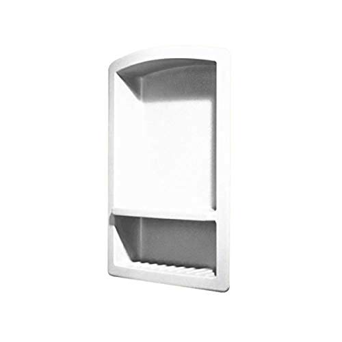 Swanstone RS-2215 Solid Surface Single Shower Shelf, 4.3" D x 15" W x 22" H, White