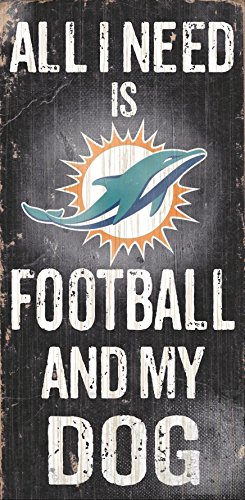 Fan Creations Sign Miami Dolphins Football and My Dog, Multicolored