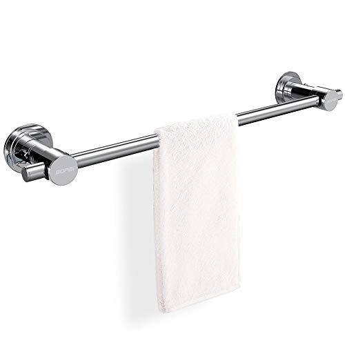 BOPai 24 inch Vacuum Suction Cup Towel Bar,Removeable Shower Mat Rod Shower Door Adhesive Towel Bar Suction Towel Rack,Premium C