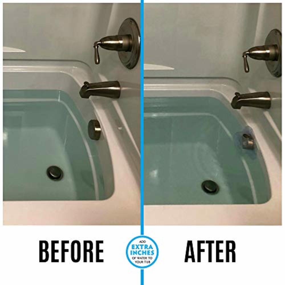 SlipX Solutions Bottomless Bath Overflow Drain Cover for Tub, Adds Inches of Water to Bathtub for a Warmer Deeper Bath, Spa Acce
