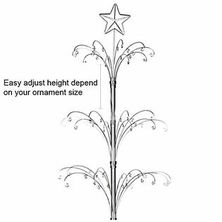 HOHIYA for Swarovski Christmas Ornament 2021 Annual Snowflake Crystal Angel Ball Star Ornament Rotating Display Metal Stand Deco