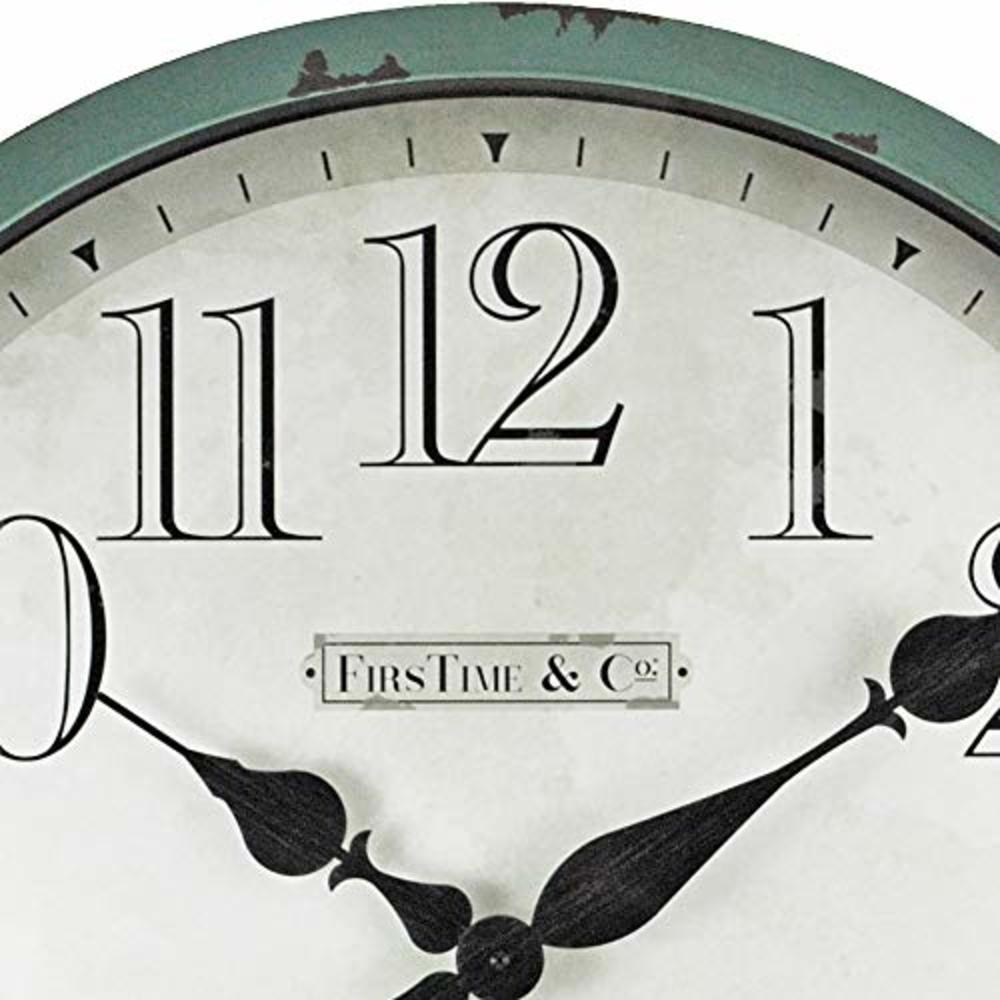 FirsTime & Co. Bellamy Wall Clock, 24", Aged Teal