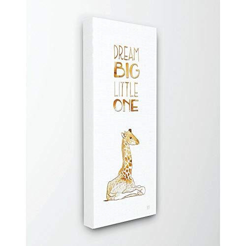 The Kids Room By Stupell Dream Big Little One Giraffe Stretched Canvas Wall Art