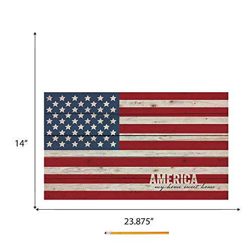 P. Graham Dunn America My Home Sweet American Flag Patriotic 14 x 24 Wood Pallet Wall Art Sign Plaque