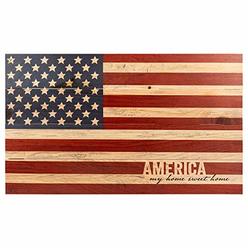 P. Graham Dunn America My Home Sweet American Flag Patriotic 14 x 24 Wood Pallet Wall Art Sign Plaque