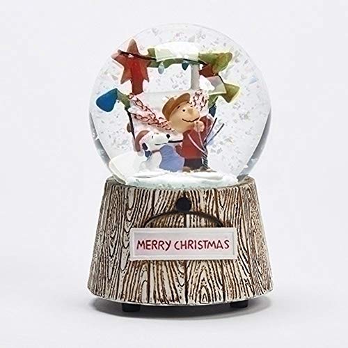 Roman Peanuts Charlie Brown and Snoopy Christmas Decorating Musical Glitterdome