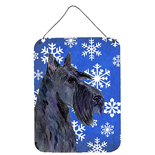 Caroline's Treasures SS4667DS1216 Scottish Terrier Winter Snowflakes Holiday Wall or Door Hanging Prints, 16"" x 12"", Multicolor"