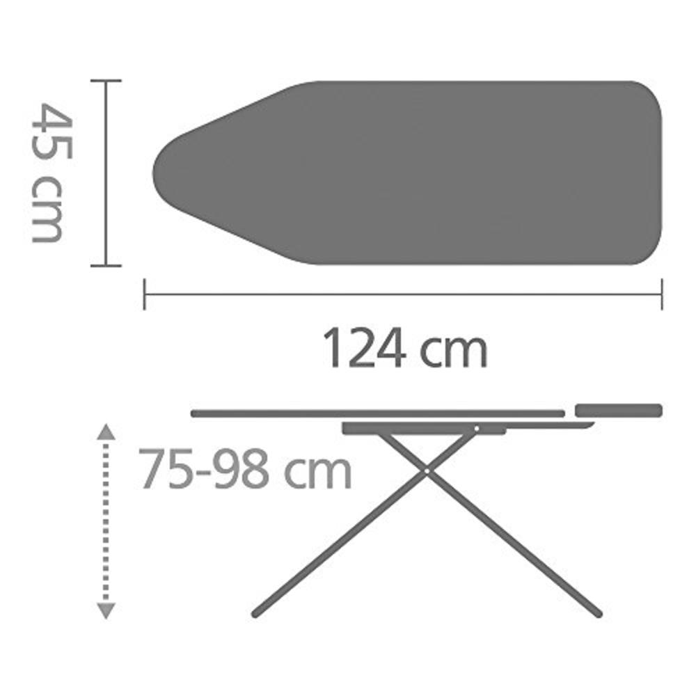 Brabantia Solid Steam Rest Ironing Board, Size C (49x18 in), Ecru