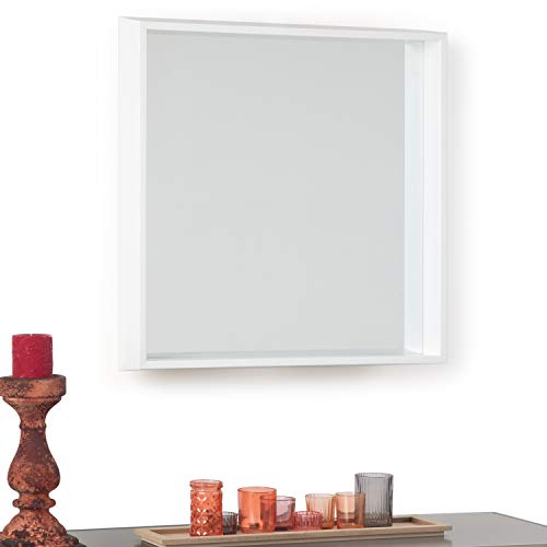 SimpliHome Simpli Home AXCMVI-2525W Vienna 25 inch x 25 inch Square Transitional Décor Mirror in White