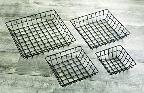 American Metalcraft SQGB6 Square Wire Grid Basket, Black, 6-Inches