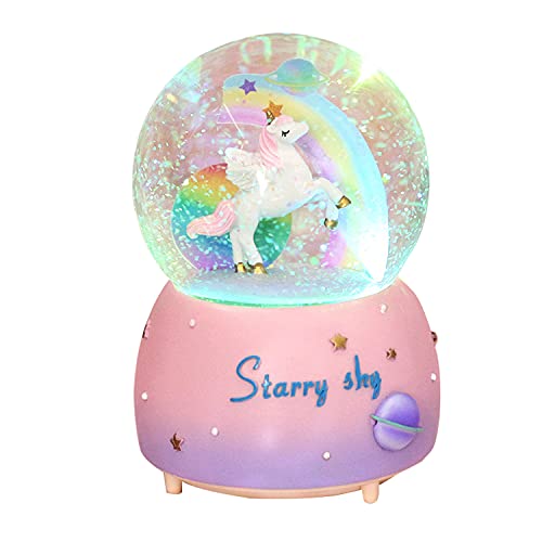VECU Unicorn Snow Globe for Kids, 80 MM Snow Globe With ...