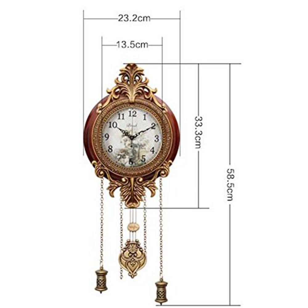 Aero Snail Dia 9-inch Retro Style Vintage Wood Indoor Wall Clock with Swinging Pendulum (Requires 2 AA Batteries for Clock Hands