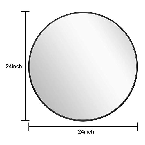 IPOUF 24Round Mirror,Large Circle Wall Mirror Decor for Vanity Washrooms Bathroom Entryway