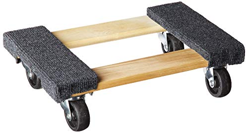 Haul Master | Movers Dolly 1000 lbs Weight Capacity, 18" L x 12-1/4" W, Grey/Hardwood, quot x 12-14&quot