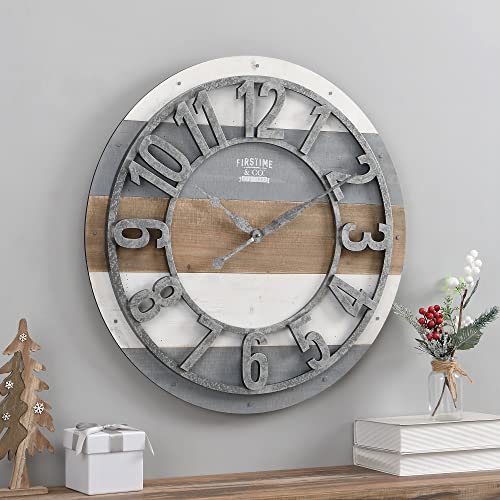 FirsTime & Co. Shabby Planks Wall Clock, 27