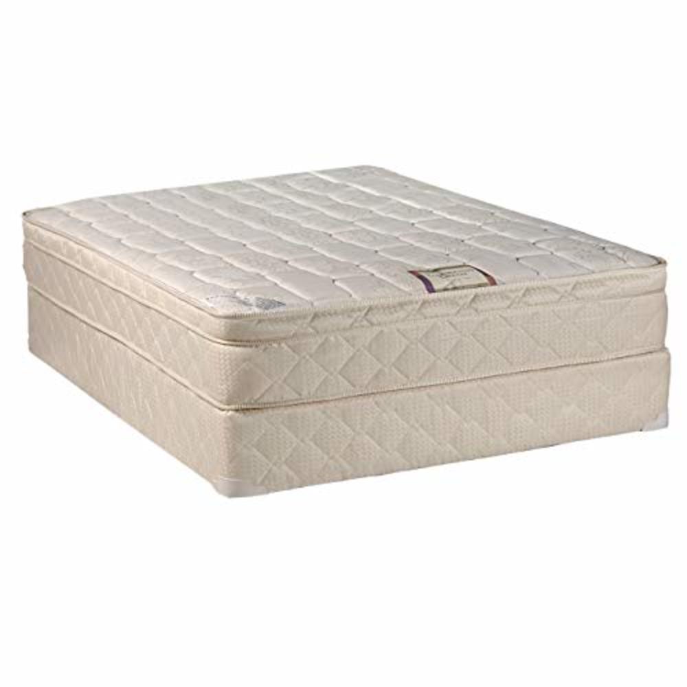 Dream Solutions USA Tomorrows Dream Inner Spring Eurotop (Pillow Top) Queen Size (60"x80"x10") Mattress and Box Spring Set - Med