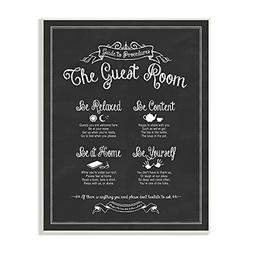 Stupell Industries The Guest Room Guide Wall Plaque, 10 x 15, Design by Artist Lettered and Lined