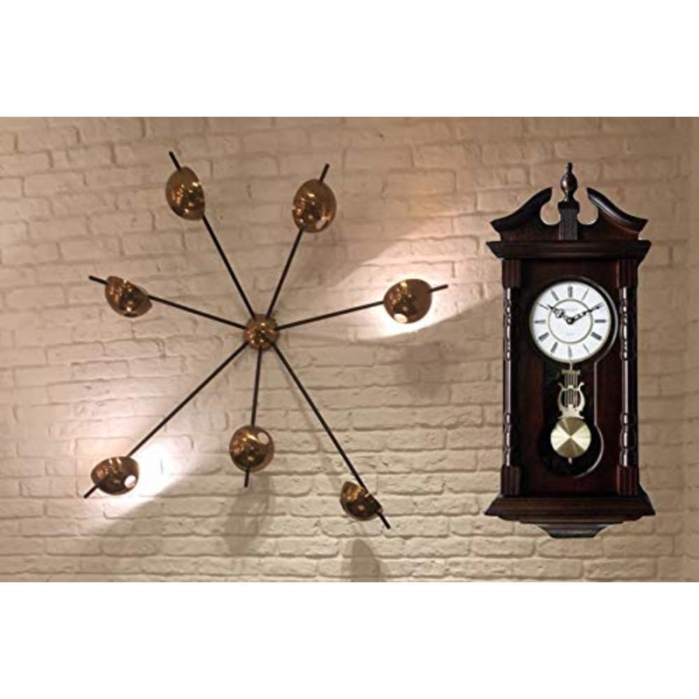 Vmarketingsite Wall Clocks: Grandfather Wood Wall Clock with Chime. Pendulum Wood Traditional Clock. Makes a Great Housewarming or Birthday Gif