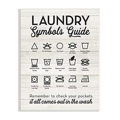 Stupell Industries Laundry Symbols Guide Typography Wall Plaque, 10 x 15, Design by Artist Lettered and Lined