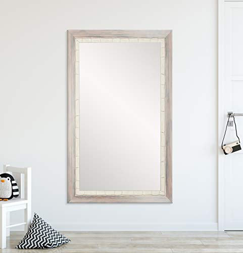 BrandtWorks BM023L2 Weathered Beach Wall Vanity Mirror, 32" x 50", Cream/Gray/White