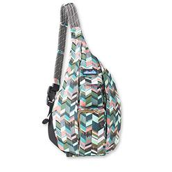 KAVU Original Rope Sling Bag Polyester Crossbody Backpack - Coastal Blocks