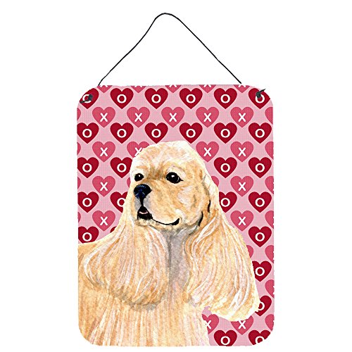 Caroline's Treasures SS4522DS1216 Cocker Spaniel Hearts Love and Valentines Day Aluminium Metal Wall Or Door Hanging Prints - 12 x 16 in.