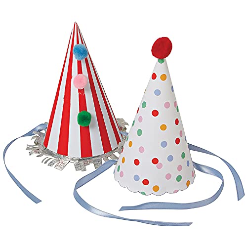 Meri Meri, Spots & Stripes Party Hats, Birthday, Party Decorations